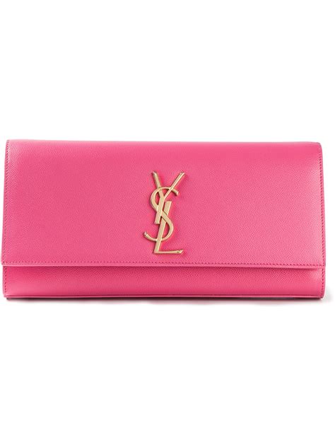 ysl pink clutch bag|saint laurent evening clutch.